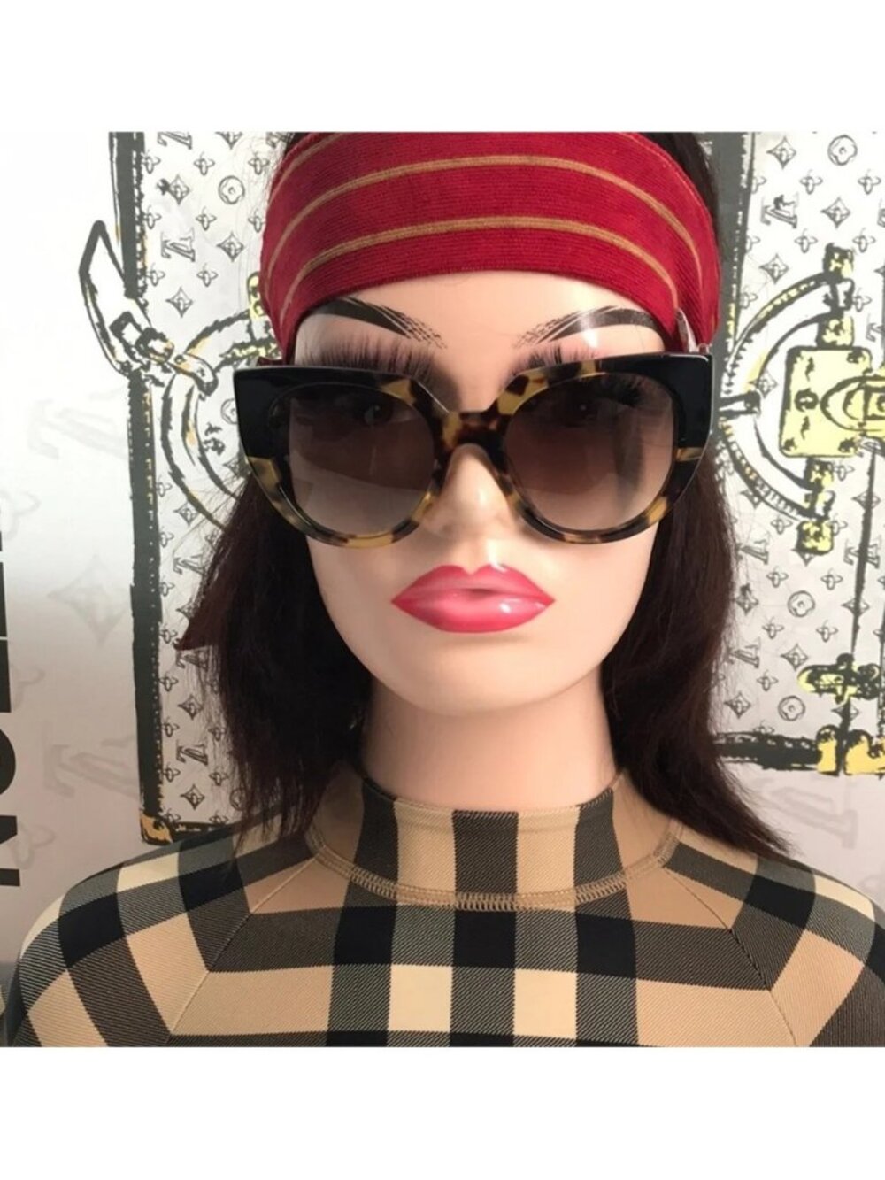 New Authentic Prada Cat Eye Sunglasses PR 14WS – Tortoise & Powder Frame - Picture 1 of 15